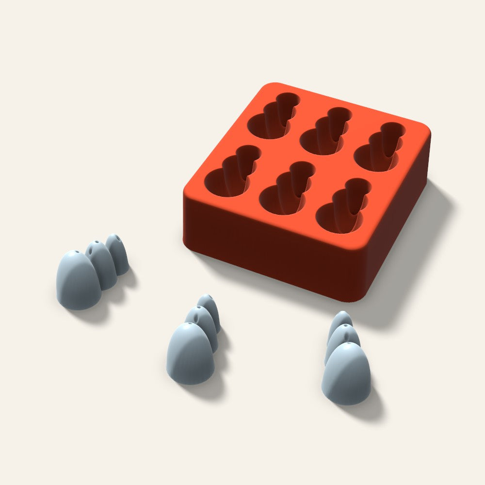 Snowman Ice Mold, 1.5 Inch, 6 Cavity, 3D render