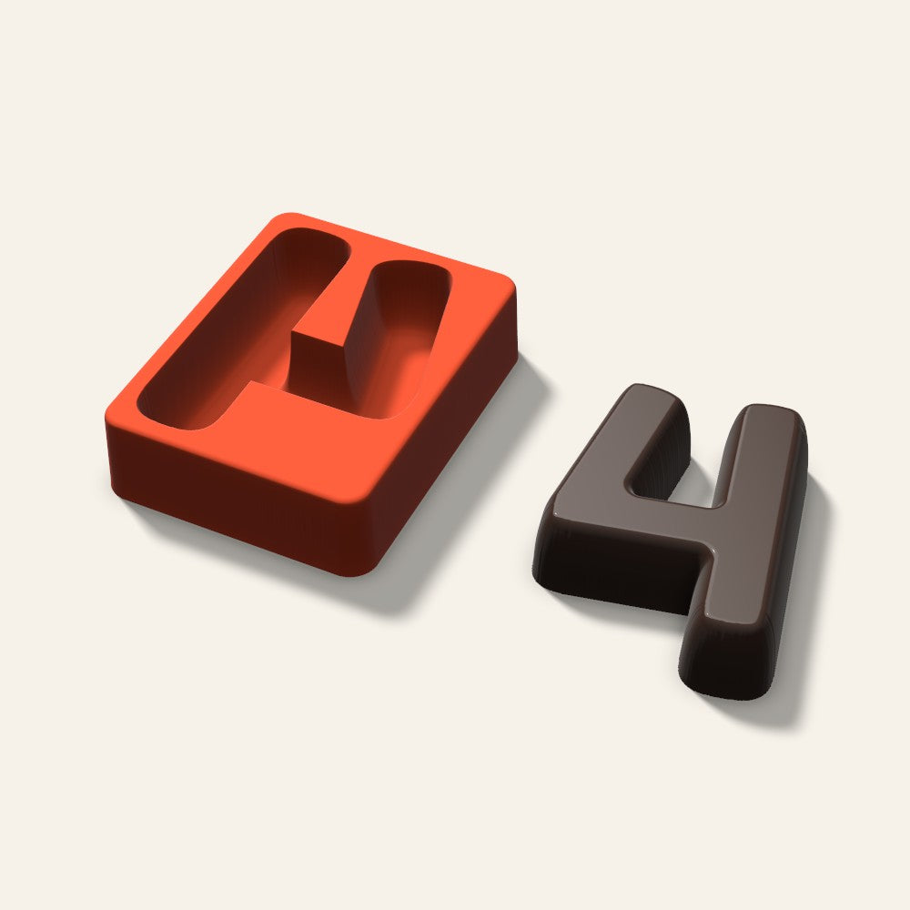 Number 4 Mold, 4 Inch, 3D render