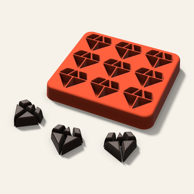 Diamond Candy Mold, 1 Inch, 9 Cavity, 3D render
