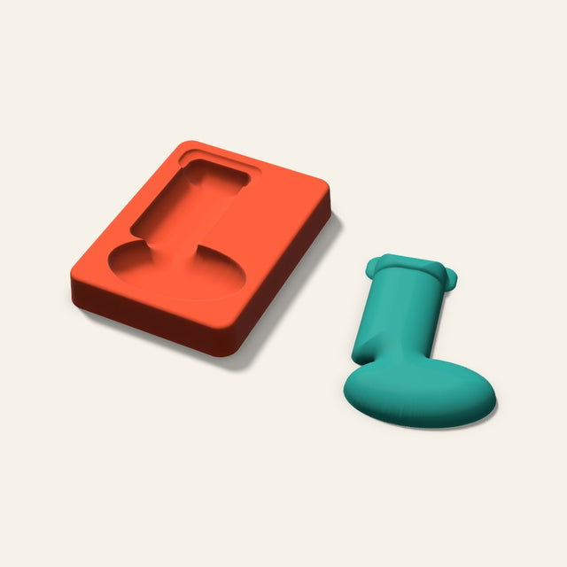 Stocking Freshie Mold, 4 Inch, 3D render