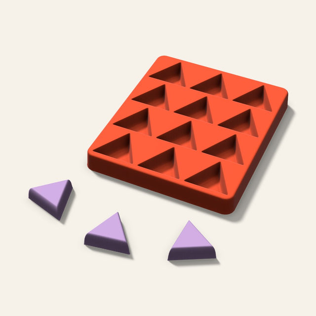 Triangle Wax Melt Mold, 1.5 Inch, 12 Cavity, 3D render