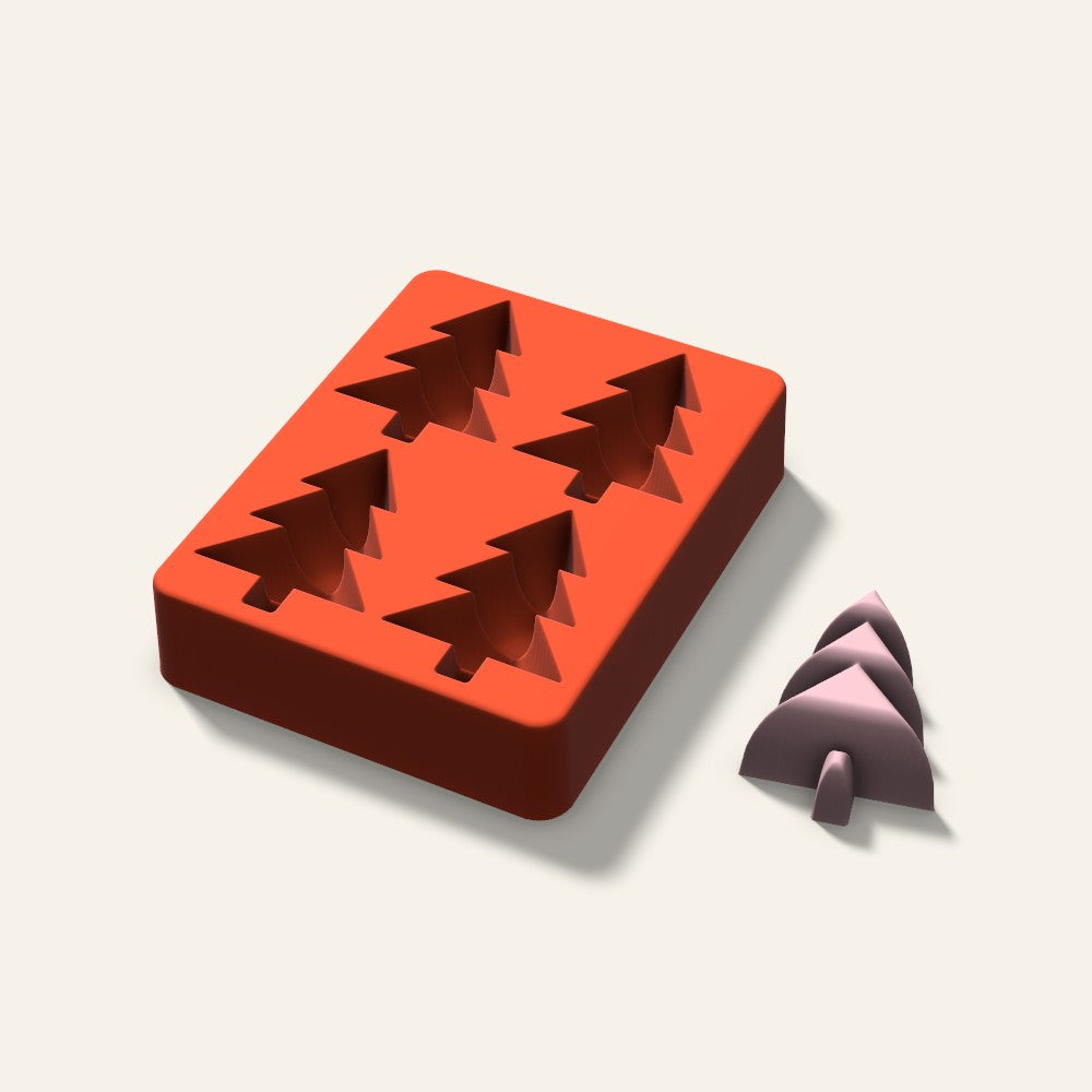 Christmas Tree Soap Mold, 2.5 Inch, 4 Cavity, 3D render