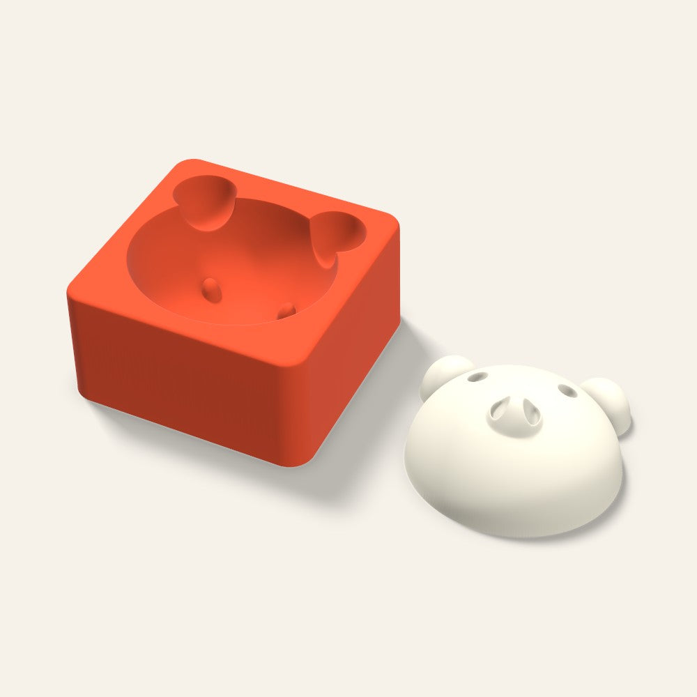 Pig Candle Mold, 3 x 1.5 Inch, 3D render