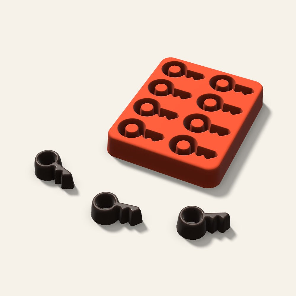 Key Candy Mold, 1.25 Inch, 8 Cavity, 3D render