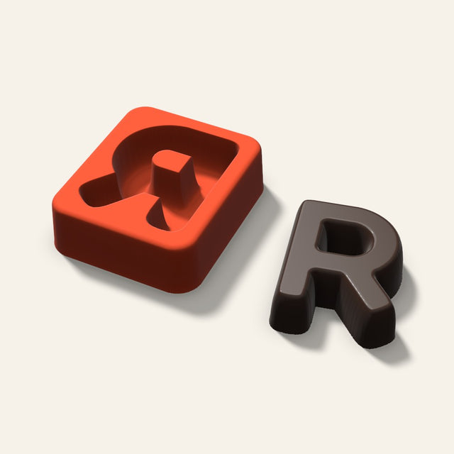 Letter R Mold, 2 Inch, 3D render