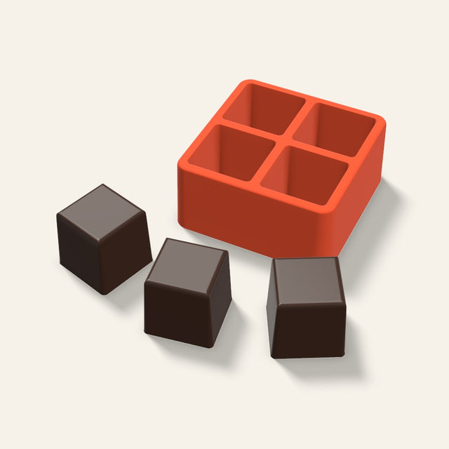 Cube Chocolate Mold, 1.5 Inch, 4 Cavity, 3D render