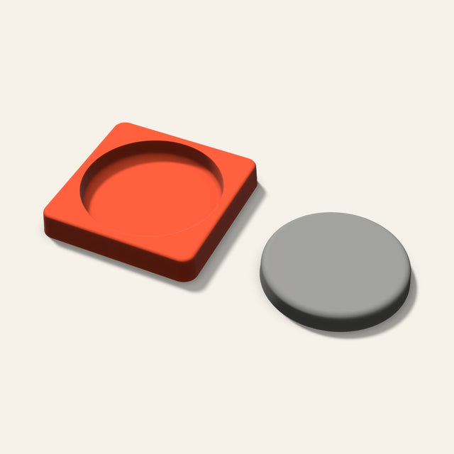 Round Puck Plaster Ornament Mold, 3.5 Inch, 3D render