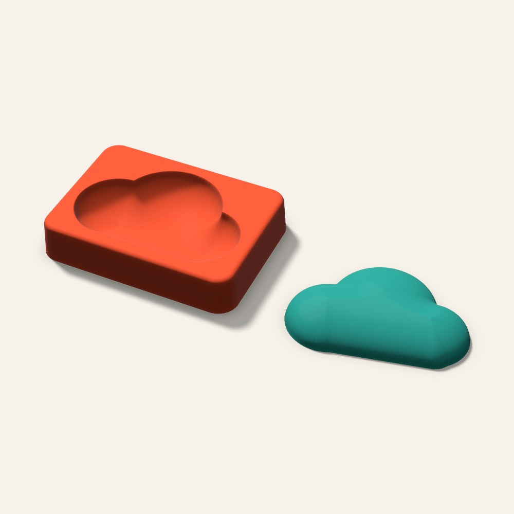 Cloud Freshie Mold, 3 Inch, 3D render