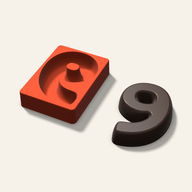 Number 9 Mold, 6 Inch, 3D render