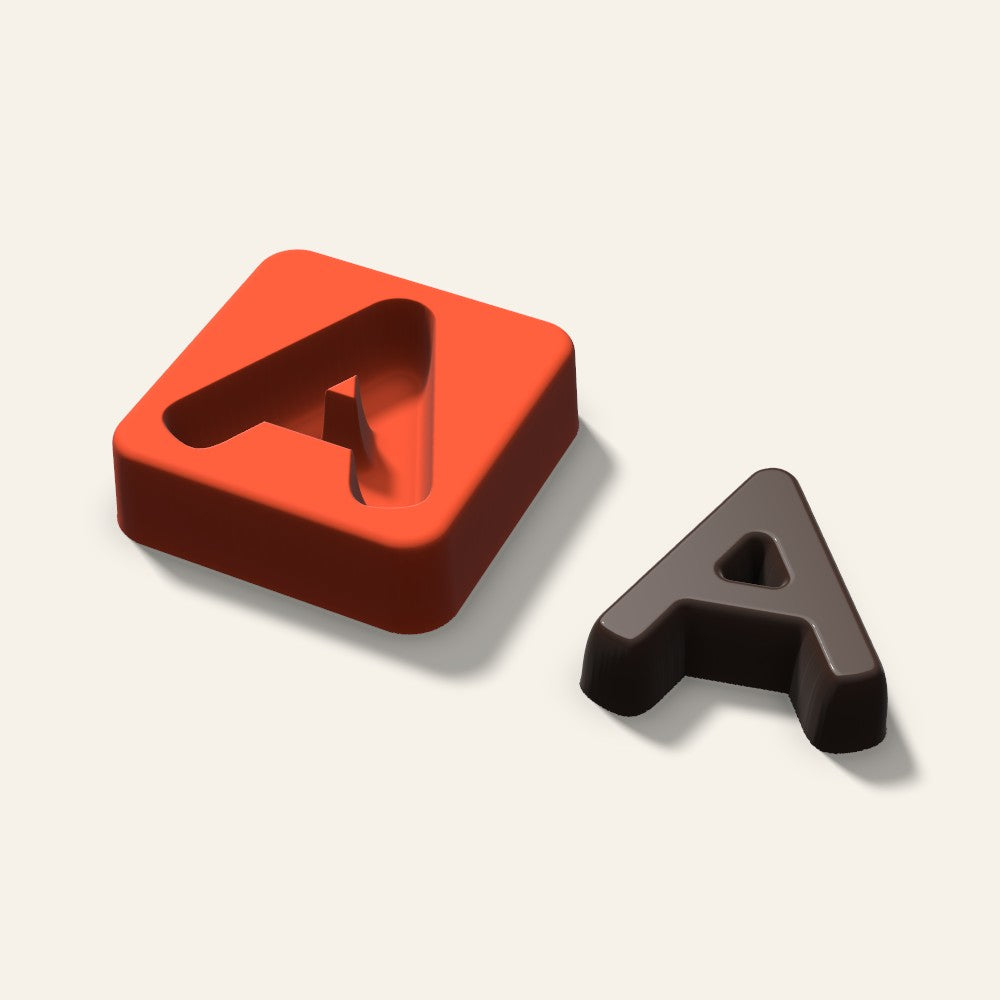 Letter A Mold, 2 Inch, 3D render