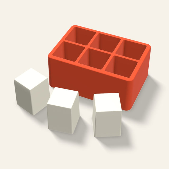 Square Pillar Votive Candle Mold, 1.5 x 2 Inch, 6 Cavity, 3D render