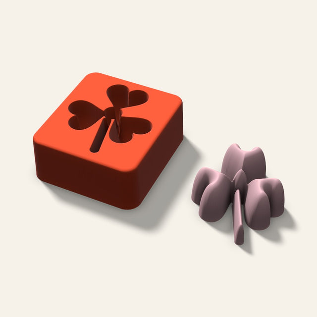 Shamrock Soap Mold, 2.5 Inch, 3D render
