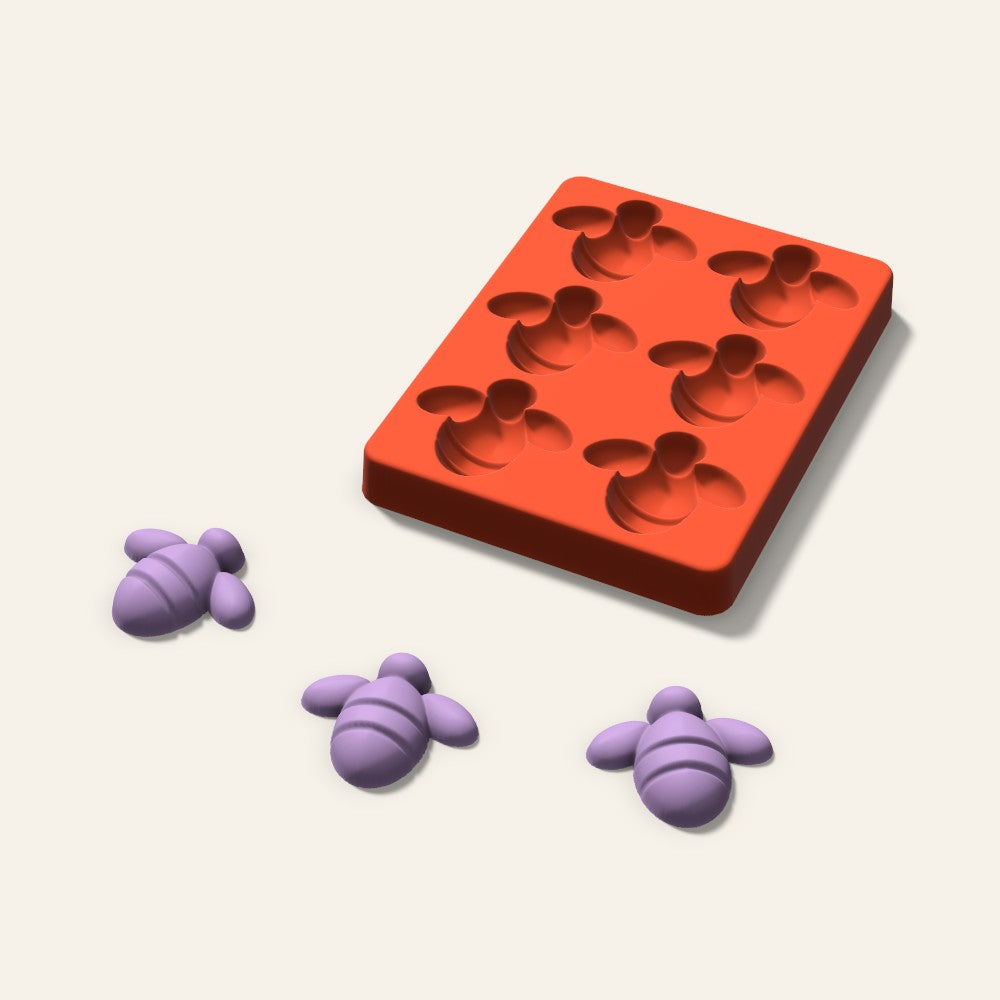 Bee Wax Melt Mold, 2 Inch, 6 Cavity, 3D render