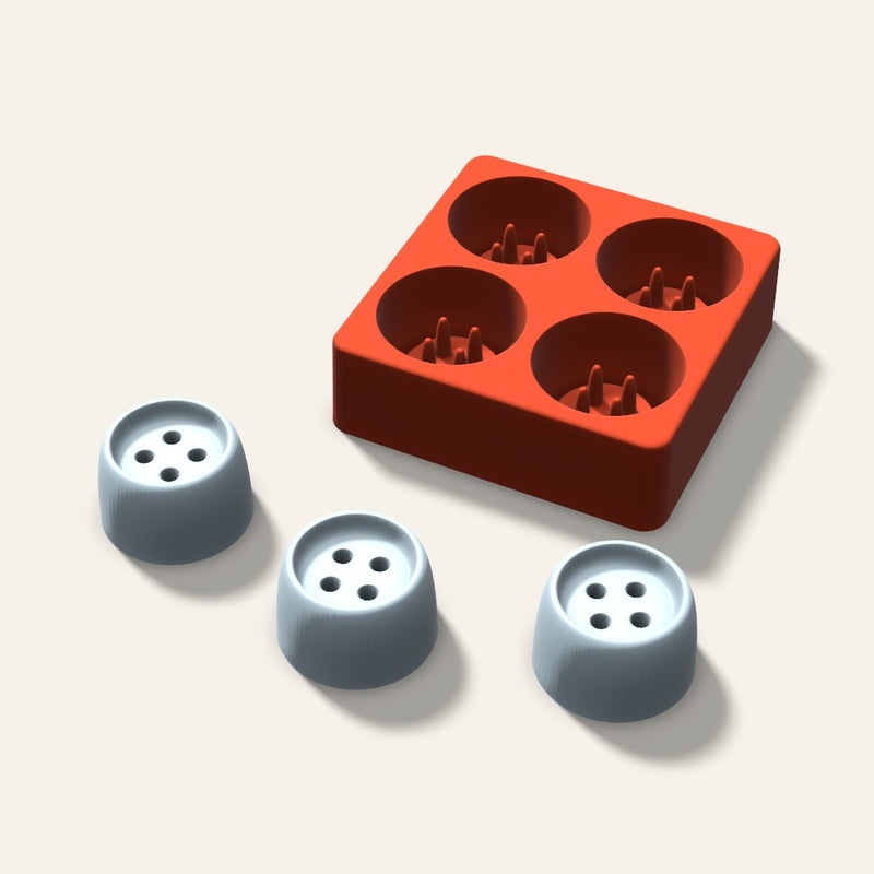 Button Ice Mold, 2 Inch, 4 Cavity