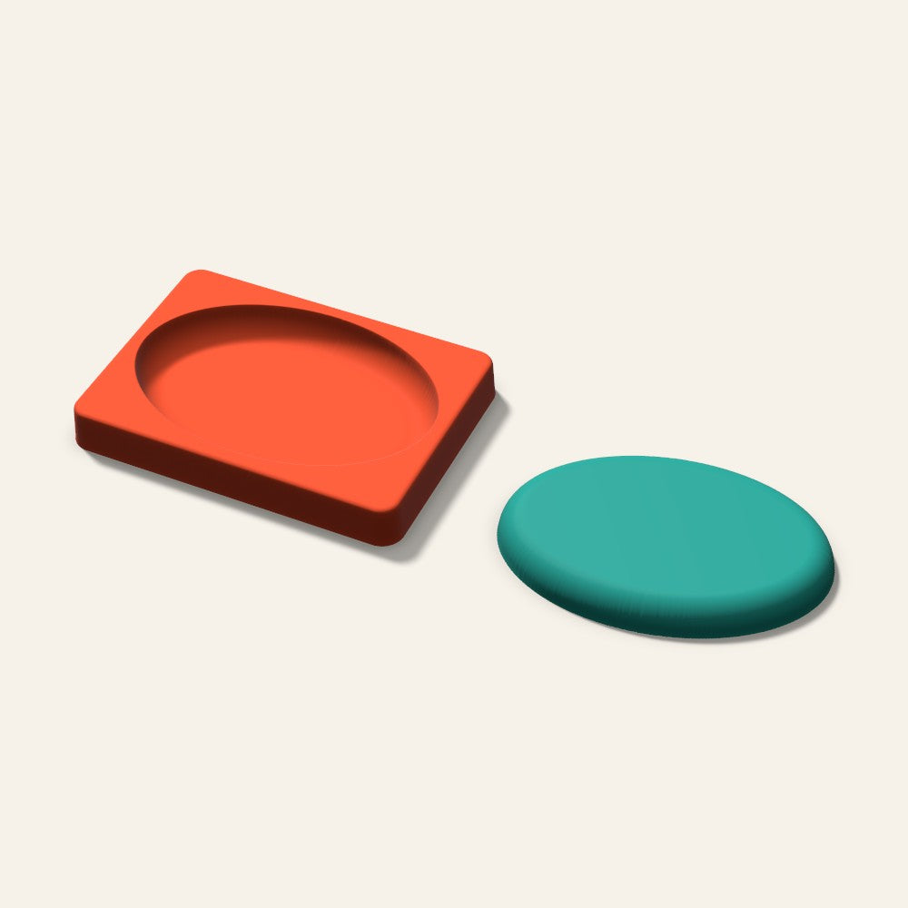 Oval Freshie Mold, 5 Inch, 3D render