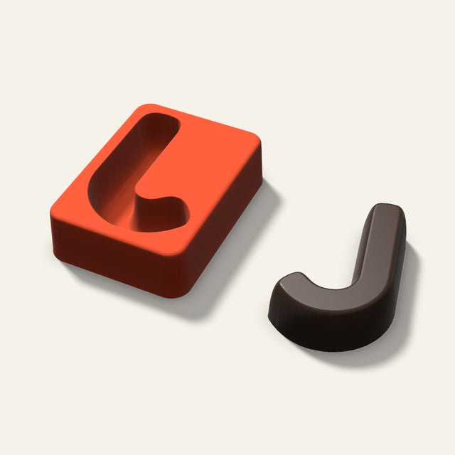 Letter J Mold, 3 Inch, 3D render