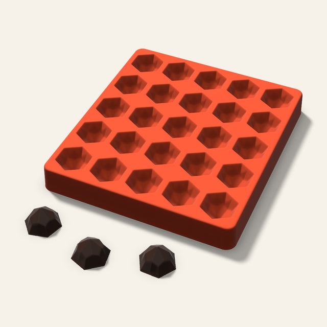 Hexagon Gem Chocolate Mold, 1.25 Inch, 25 Cavity, 3D render
