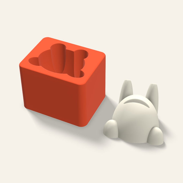 Frog Candle Mold, 3 x 2.5 Inch, 3D render