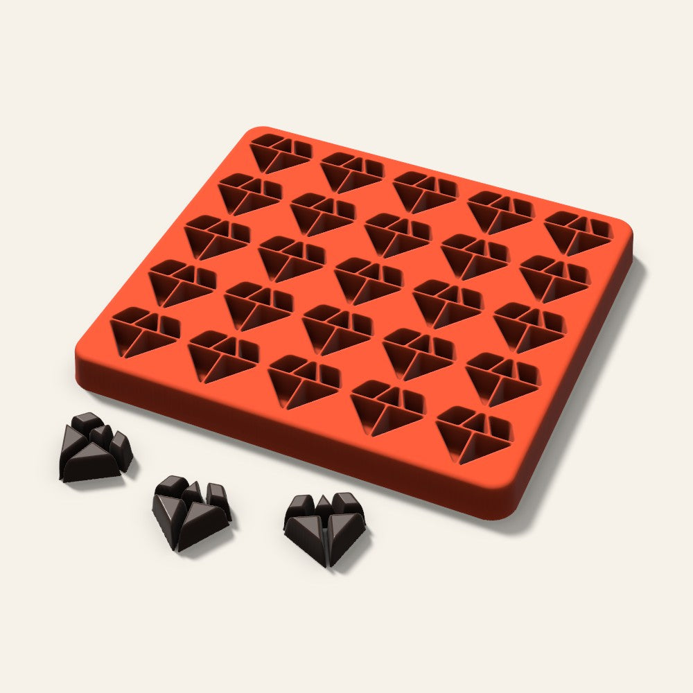 Diamond Candy Mold, 1 Inch, 25 Cavity, 3D render