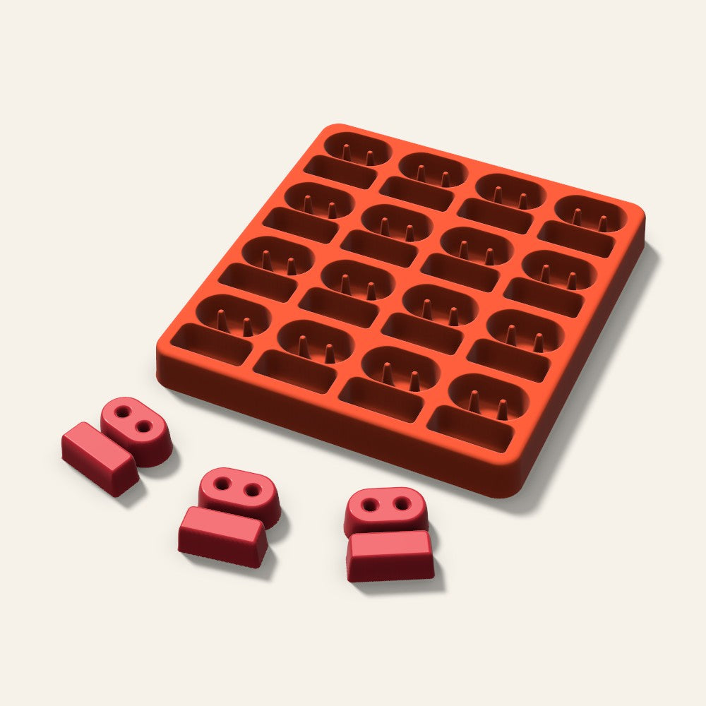 Robot Candy Mold, 1.25 Inch, 16 Cavity, 3D render