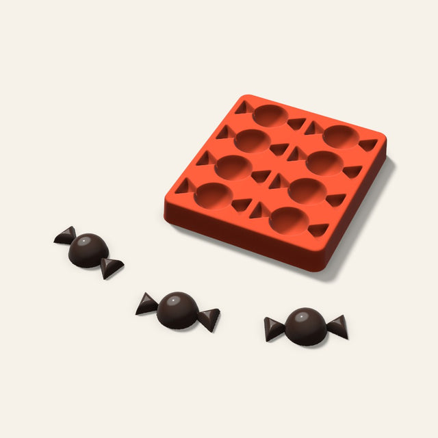 Wrapped Candy Chocolate Mold, 2 Inch, 8 Cavity, 3D render