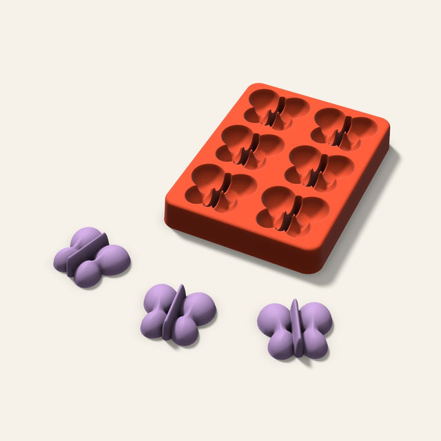 Butterfly Wax Melt Mold, 1.5 Inch, 6 Cavity, 3D render
