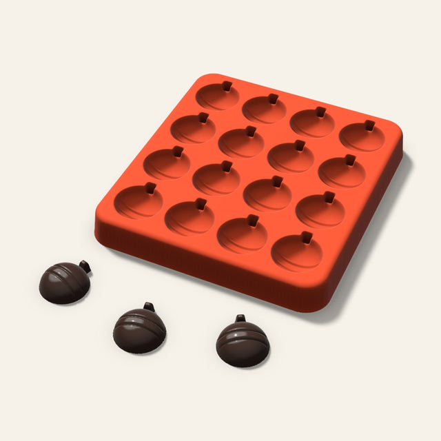 Ornament Gummy Mold, 0.75 Inch, 16 Cavity, 3D render