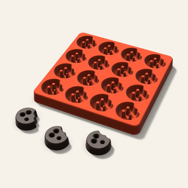 Cookie Bite Candy Mold, 1.25 Inch, 16 Cavity, 3D render