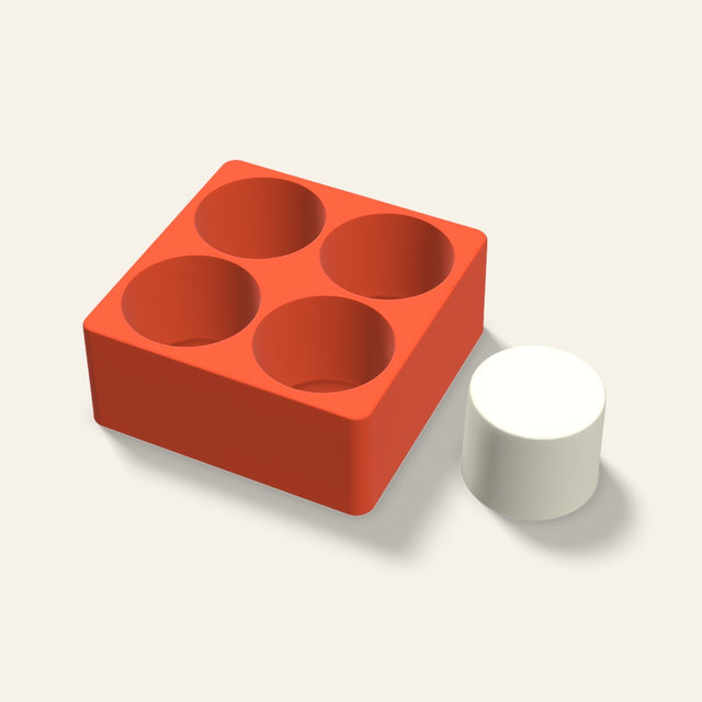 Pillar Votive Candle Mold, 2.5 x 2 Inch, 4 Cavity, 3D render