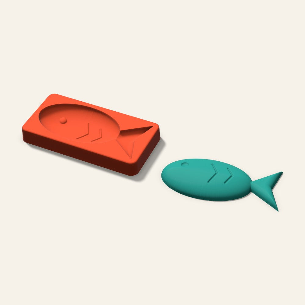 Fish Freshie Mold, 5 Inch, 3D render