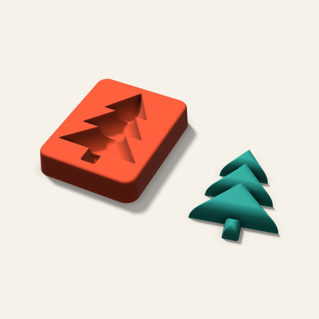 Christmas Tree Freshie Mold, 3 Inch, 3D render