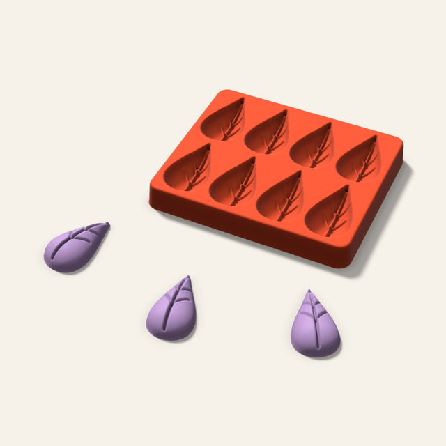 Leaf Wax Melt Mold, 2 Inch, 8 Cavity, 3D render