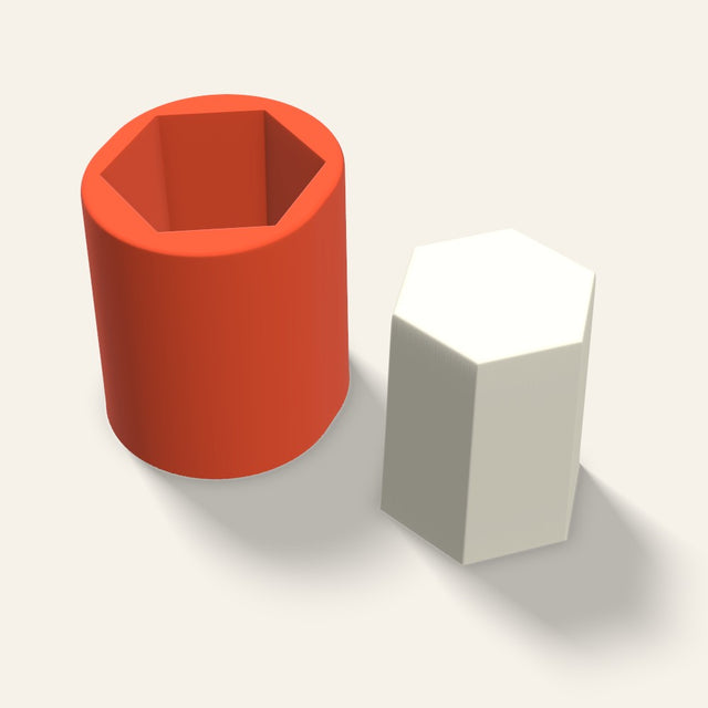 Hexagon Pillar Candle Mold, 2.5 x 3 Inch, 3D render