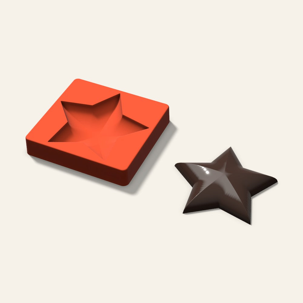 Giant Puffy Star Mold, 6 Inch, 3D render