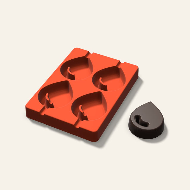 Water Drop Cakesicle Mold, 3 Inch, 4 Cavity, 3D render