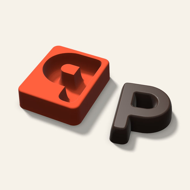 Letter P Mold, 3 Inch, 3D render