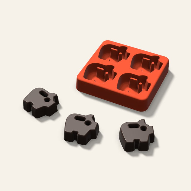 Piggy Bank Chocolate Mold, 1.5 Inch, 4 Cavity, 3D render