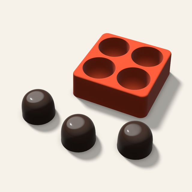 Gumdrop Chocolate Mold, 1.5 Inch, 4 Cavity, 3D render
