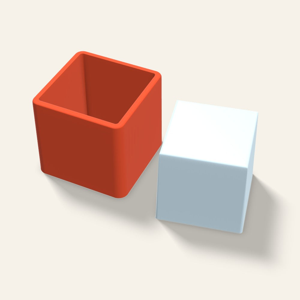 Sharp Cube Ice Mold, 3 Inch, 3D render