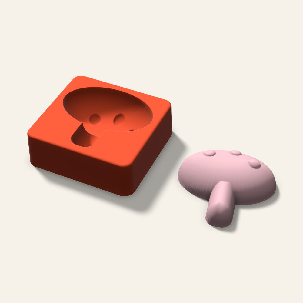 Mushroom Soap Mold, 3 Inch, 3D render