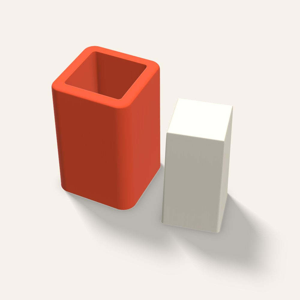 Square Pillar Candle Mold, 1.5 x 3 Inch, 3D render