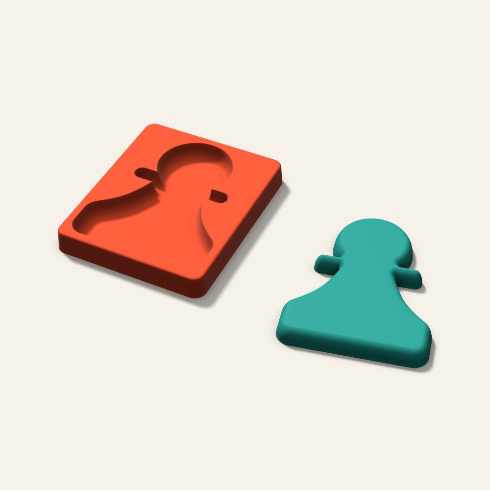 Chess Pawn Freshie Mold, 5 Inch, 3D render