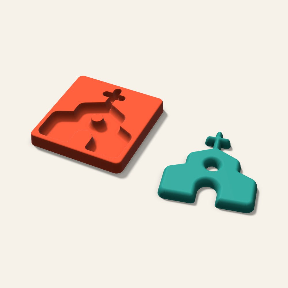 Church Freshie Mold, 5 Inch, 3D render