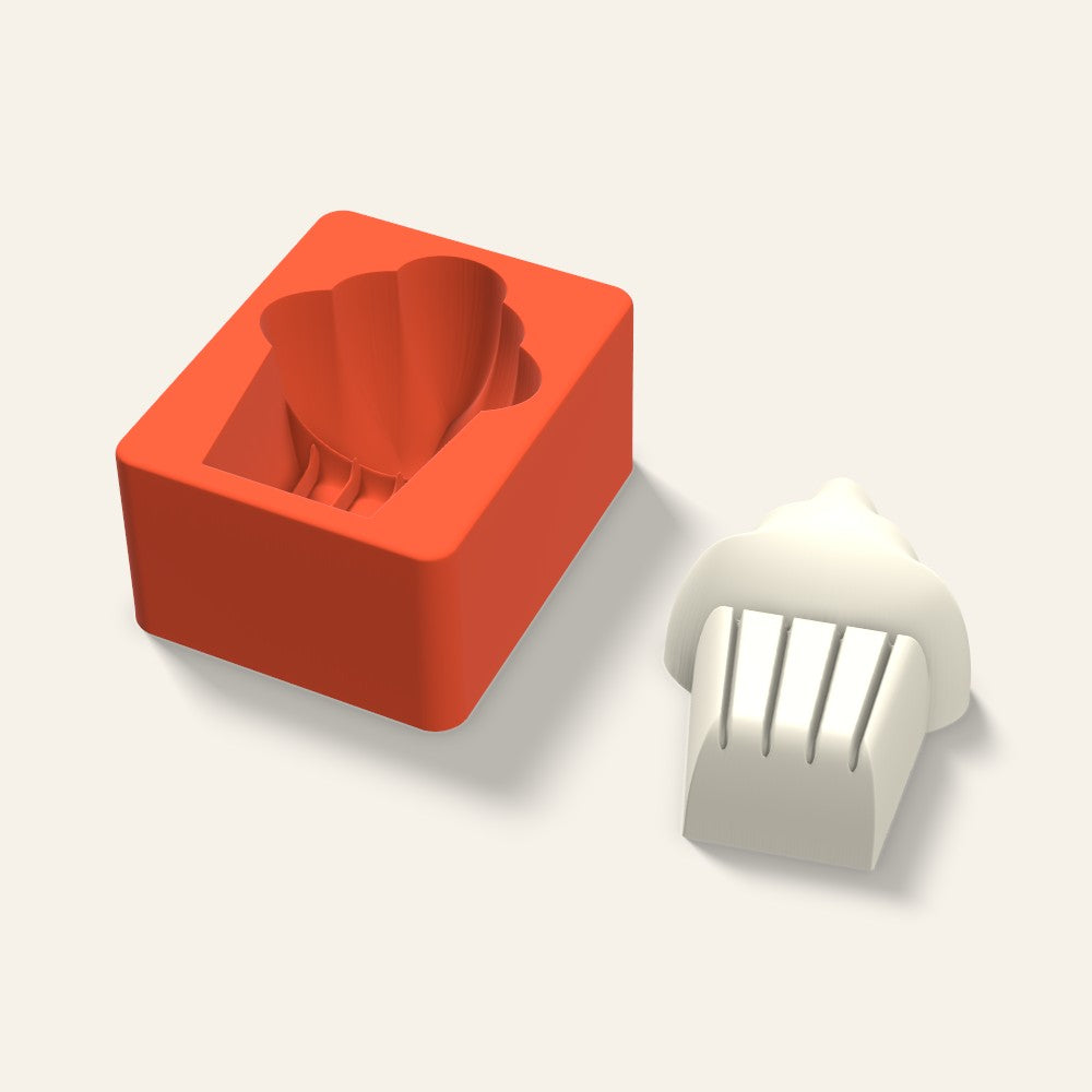 Cupcake Candle Mold, 4 x 2 Inch, 3D render