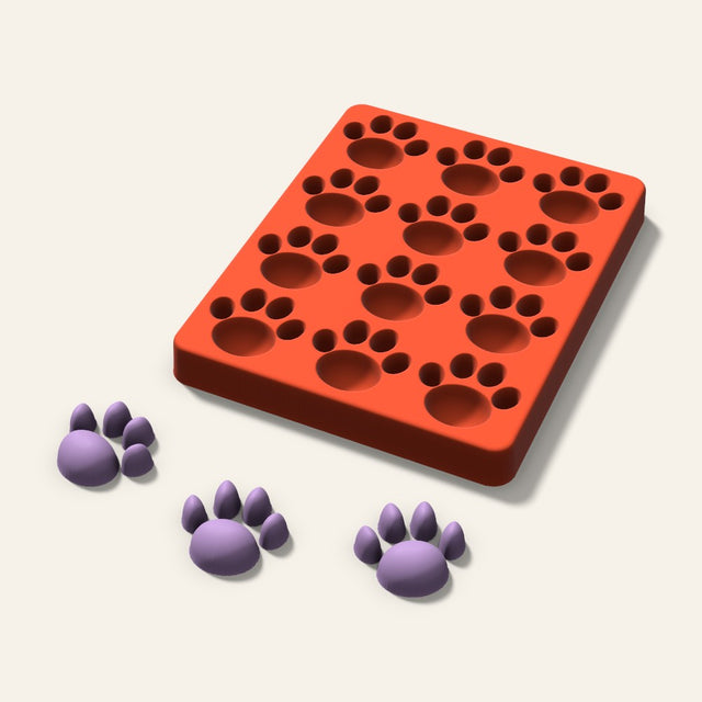Paw Print Wax Melt Mold, 1.5 Inch, 12 Cavity, 3D render