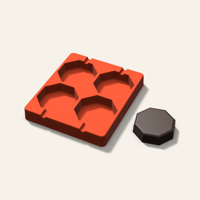 Octagon Cakesicle Mold, 3 Inch, 4 Cavity, 3D render