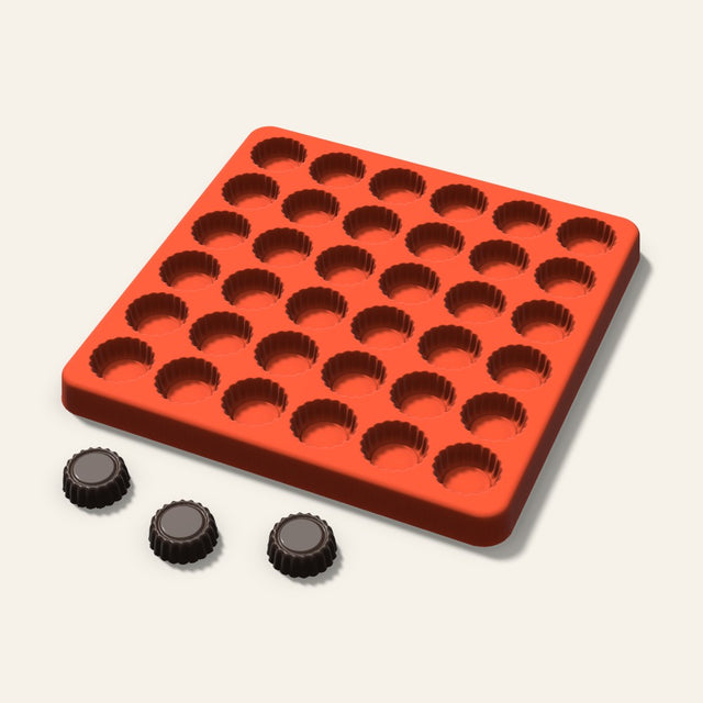 Sandwich Cookie Gummy Mold, 0.75 Inch, 36 Cavity, 3D render