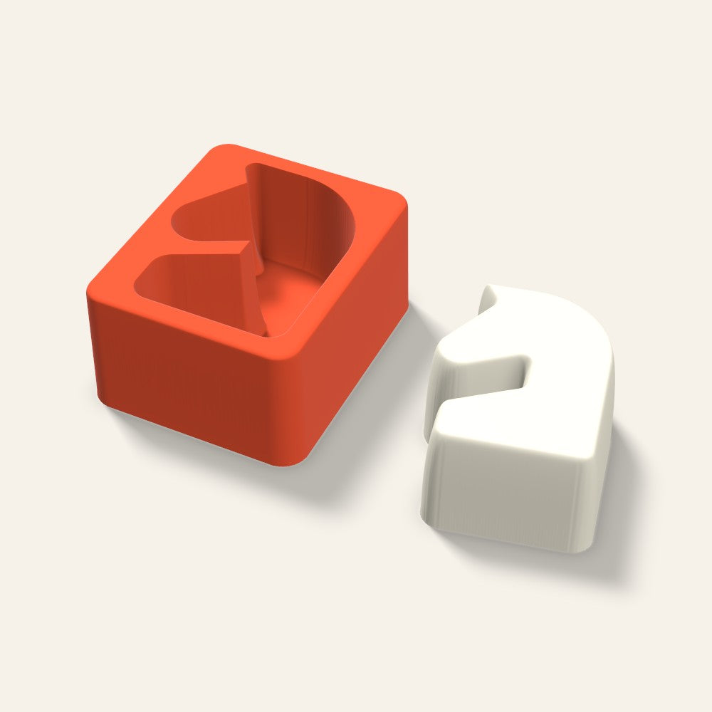 Chess Knight Candle Mold, 3 x 1.5 Inch, 3D render