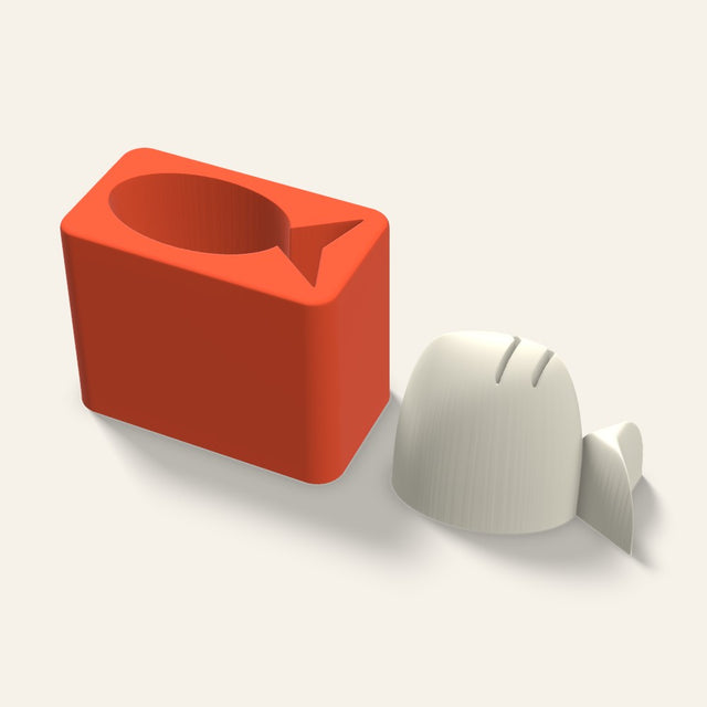 Fish Candle Mold, 3 x 2.5 Inch, 3D render