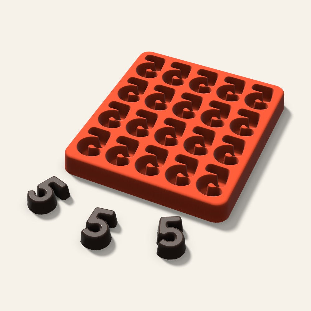 Number 5 Candy Mold, 1 Inch, 20 Cavity, 3D render